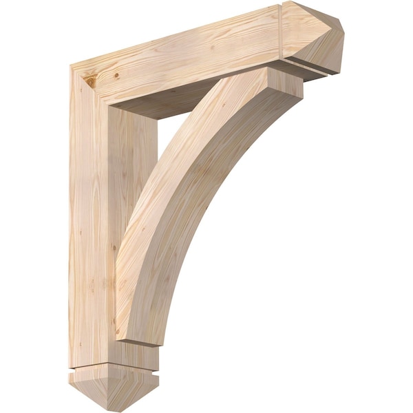 Ekena Millwork Thorton Arts and Crafts Smooth Bracket w/ Offset Brace, Douglas Fir, 7 1/2"W x 32"D x 36"H BKT0806X32X36THR03SDF - main